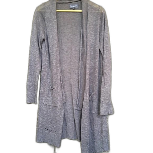 Anthropology Michael Stars linen cotton blend long open cardigan sweater. - Picture 1 of 3